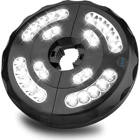 Lampe Parasol LED - 28 LED Blanc - Fixation sur Mât de Parasol 3,5 à 5 cm - Éclairage Extérieur pour Jardin, Plage, Barbecue, Camping (1/5)