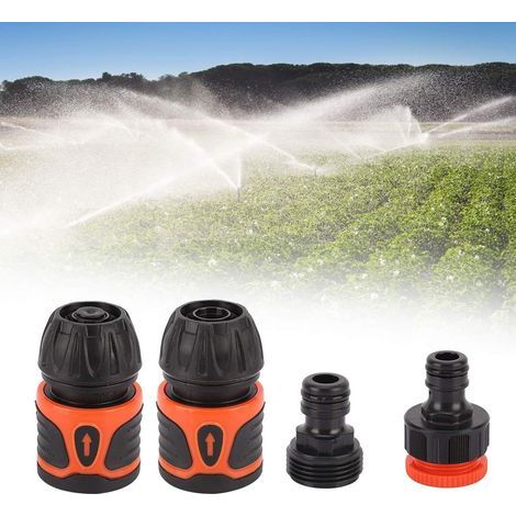 Connecteur de Tuyau, Tuyau d'arrosage connecteur Rapide kit d'adaptateur de Tuyau d'eau Accessoires de Jardinage pour 1/2 Tuyau 4 pièces (1/5)
