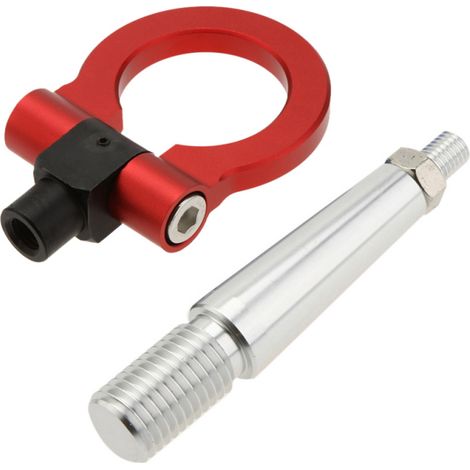 Gancho de remolque plegable para coche de carreras Mitsubishi Lancer EX, anillo de remolque rojo