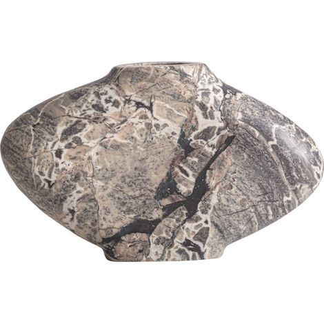 Vase contemporain en marbre gris - gris marbré (1/2)