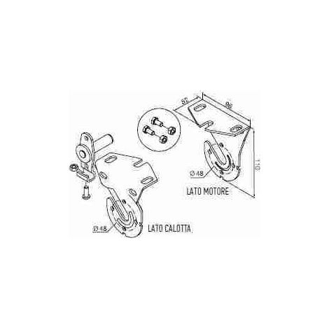 Nice 525.10071 - Kit supporti bianchi ad inserimento rapido su un lato. Per motori Ø 45 mm, max 30 Nm (da associare a 575.12150 o 575.12178)