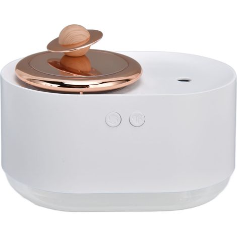 Humidificateur 2 en 1 à surface rotative, rechargeable par USB, sans fil, silencieux et à brumisation, pour la maison, 1200 mAh, blanc (1/5)