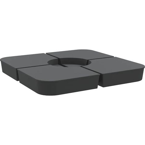 Set di 4 basi per ombrellone multifunzionali per giardino e terrazzo 100 x 100 x 11 cm in PP antracite 020049508