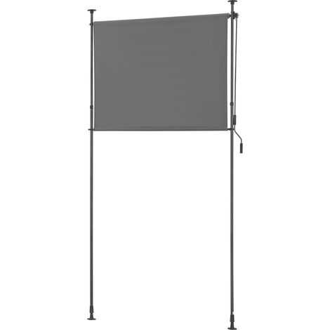 Schermo Verticale Cimarra da Balcone con Pali Telescopici Tenda Parasole Larga 150 cm Grigio Scuro pro.tec