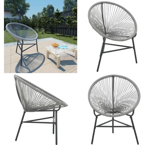 Chaise de jardin sous forme de lune Résine tressée Gris - Chaise De Jardin - Chaise Lounge - Mobilier De Jardin - Chaise Design - Chaise Extérieure - Home & Living (1/5)