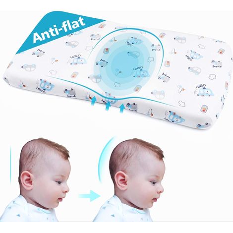 Oreiller pour bébé pour dormir, oreiller de modelage de la tête pour nourrissons, prévient le syndrome de la tête plate (voiture)