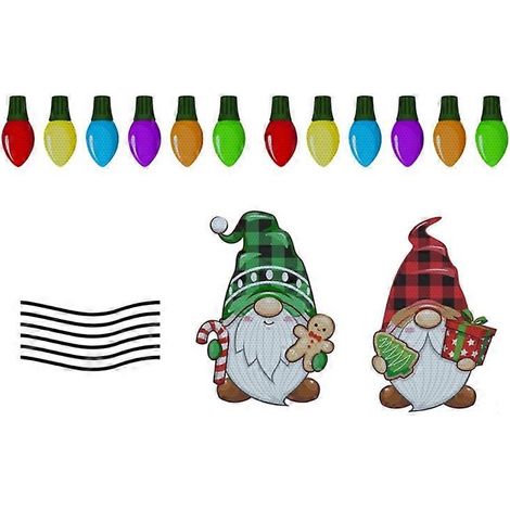 Décorations de Noël pour voiture et réfrigérateur : ampoules réfléchissantes, aimants Père Noël (1/5)
