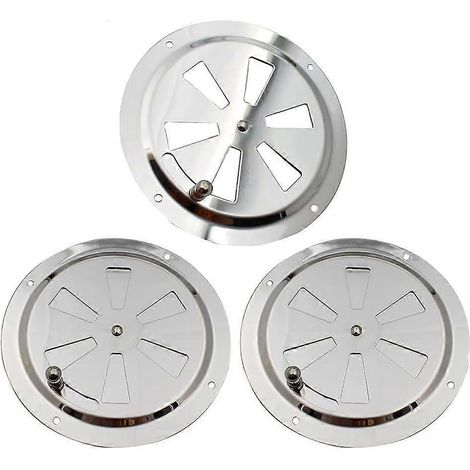 Grille de ventilation ronde en 3 pièces, rosace de ventilation en acier inoxydable jkw (1/5)