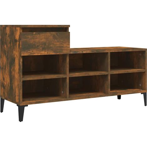 Maison Exclusive - Scarpiera Rovere Fumo 102x36x60 cm in Legno Multistrato (1/5)