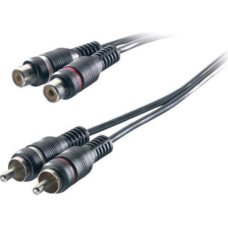 Câble audio SpeaKa Professional SP-1300380 [2x Cinch-RCA mâle - 2x Cinch-RCA femelle] 3.00 m noir Y53703 (1/4)