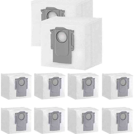 Lot de 10 sacs à poussière pour Xiaomi Roborock S7 Max Ultra / S7 Pro Ultra / Q7+ / Q7 Max+ / Q5+ Station d'aspiration robot aspirateur 3 l grande capacité Sac de rechange jetable,Filtre Brosse