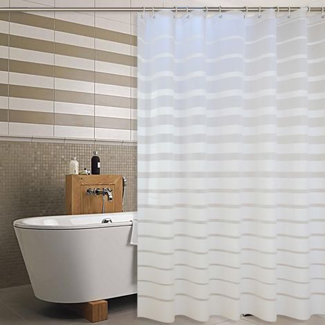 Rideau douche rayé classique 180 cm pour salle de bain (1/4)