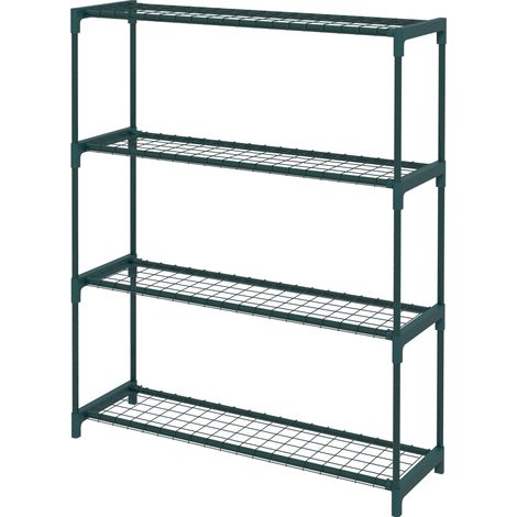 Soporte para macetas de 4 niveles de acero verde oscuro 89 x 28 x 107 cm (1/5)