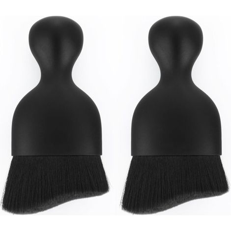 (Style B)Brosse à poussière intérieure sans Rayures, 2 pièces, Brosse Douce de Nettoyage intérieur de Voiture Brosse de détail de Voiture brosses de Nettoyage de Voiture(Marron Clair, Noir) (1/5)