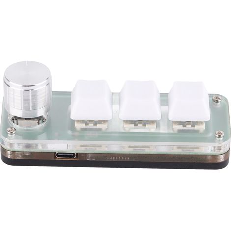 Clavier à 3 touches USB rétroéclairé RGB, design à molette mécanique, programmable, câble détachable, OSU, idéal pour les jeux et le bureau.