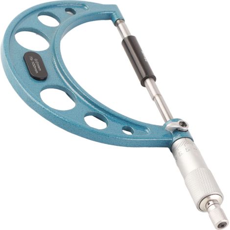 Micromètre d'extérieur en acier inoxydable, outil de mesure d'épaisseur de haute précision avec clé, 0,01 mm, 75-100 mm (1/5)