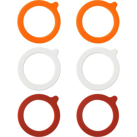 6 joints en silicone pour bocaux Mason, diamètre 9,5 cm, étanches, réutilisables, pour conservation alimentaire (1/5)