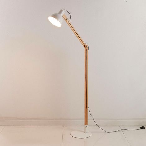 [GEBRAUCHT] B-Ware Lindby Shivanja Stehlampe Wohnzimmerleuchte Standleuchte Stehleuchte E27 Holz