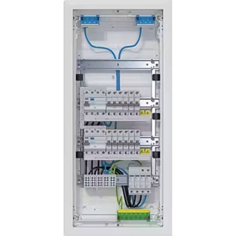 Hager – Distributeur électrique encastré 1 pièce – VU48BV1 – 2 circuits FI 40A – IP30 pour installations jusqu'à 63A