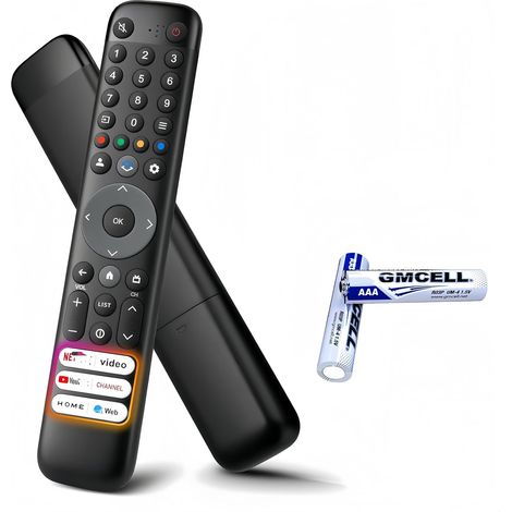 Télécommande Universelle pour Smart TV TCL Android/Google TV LED LCD, Compatible RC833 RC833F ARC802N RC802N YUI1, 2 Piles AAA incluses, Infrarouge sans Configuration (1/5)