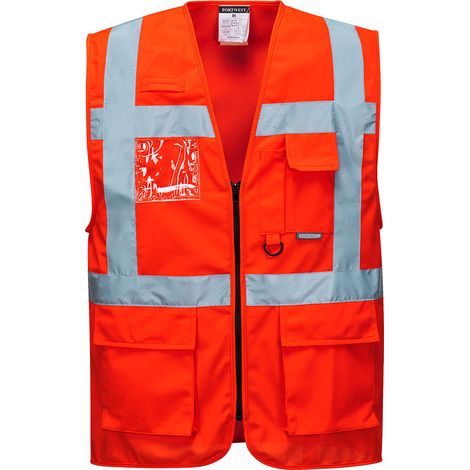 Gilet Hi-vis Executive - Berlin Couleur : Rouge Taille Xxxl - Portwest