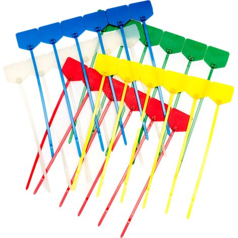 Serre-câbles 180 mm inscriptible avec champ d'inscription 18 cm, multicolore (1/2)