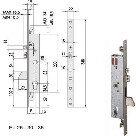 Electrocerrojo de montaje en puerta All 16225-25-0 Cisa