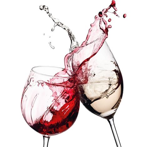 Papier peint panoramique design pour cuisine | Tapisserie panoramique vin rouge et blanc | Papier peint panoramique original pour salle à manger - 192 X 260 cm (4 pièces) (1/2)