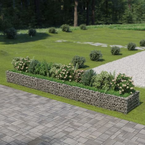 Jardinière Bac A Fleur Lit surélevé à gabion Acier galvanisé 540x90x50 cm 91012 (1/5)