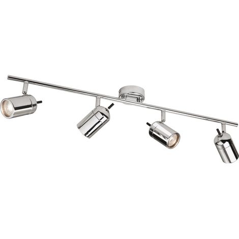 Firstlight Atlantic - Plafonnier de salle de bains de barre de 4 projecteurs de lumière Chrome IP44, GU10