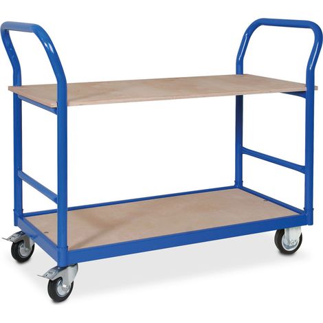 BRB Tischwagen, LxBxH 1130x500x890 mm, blau RAL 5010 (2X Lenk- & 2X Bockrolle) (1/2)