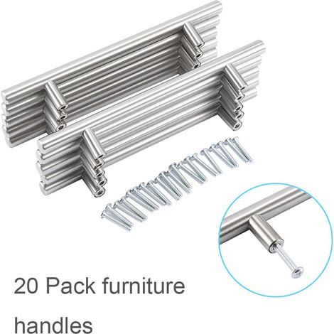 Eosnow 20 pièces/paquet 200mm meubles T barre poignée bouton de traction cuisine porte armoire boutons (1/5)