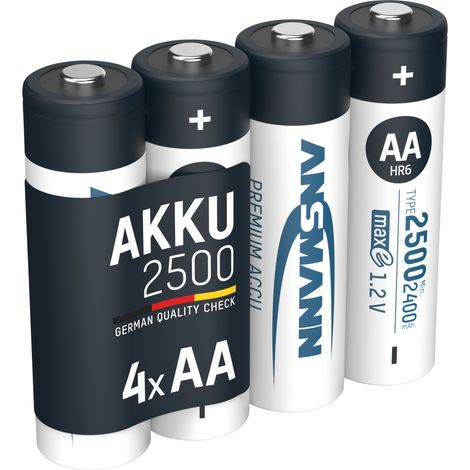ANSMANN NiMH-Mignon-Akku, maxE, 2500 mAh, 4 Stück, mit Batterienbox (1/5)