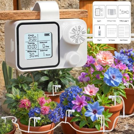 Arroseur Automatique pour Plantes d'intérieur, Système d'arrosage Automatique avec Minuterie Programmable, idéal pour Les Vacances (1/5)