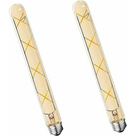 Bombilla LED de filamento E27 T30 de 8 W, vidrio ámbar, luz blanca cálida (equivalente a una lámpara halógena de 70 W), 700 lm, bombillas vintage de bajo consumo, E27, 300 mm. (1/4)