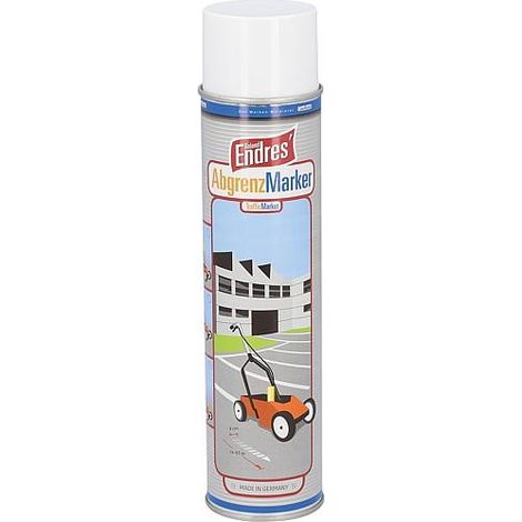 Spray de marquage blanc Marqueur de délimitation 600ml en aérosol adapté aux chariots à 4 roues 83 004 25 (1/2)