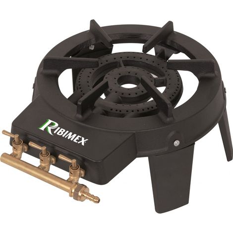 Estufa de gas quadrupat de 2 quemadores de hierro fundido de 8.6kw - prf390 - ribiland -