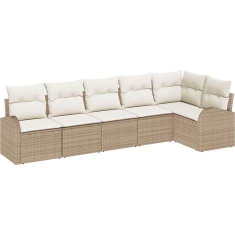 Maison Exclusive - Gartensofa-set Beige Poly-Rattan