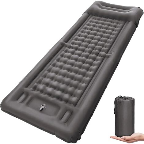 Ultraleichte Schlafmatratze mit integrierter Pumpe, graue Farbe (1/2)