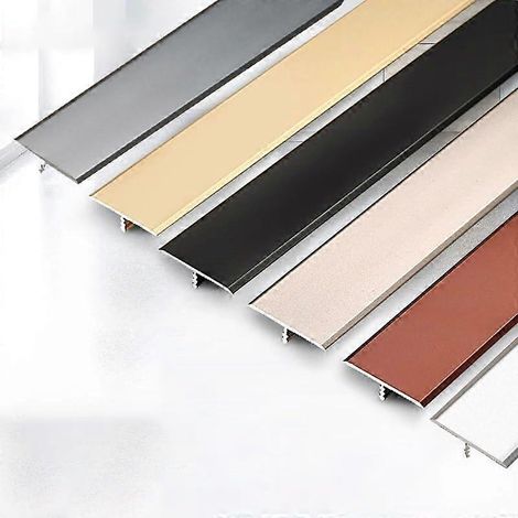 91,4 cm (36 Zoll) langes, mattschwarzes Aluminium-Übergangsprofil mit glatten Kanten für Fliesen- und Laminatböden (1/5)