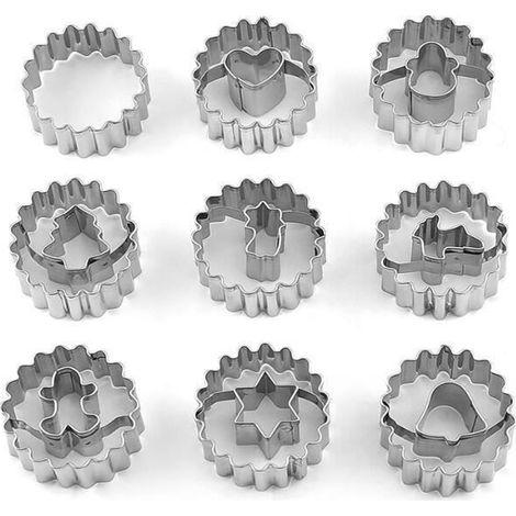 Emporte-pièce - Inox - Noël - 4.5 cm - 9 pièces - Ustensile de pâtisserie (1/4)