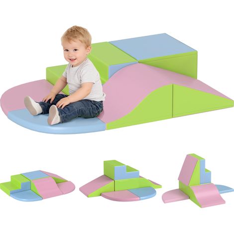 Parcours motricité bébé 6 pièces en mousse EPE, module multicolore pour enfants d'âge préscolaire, jeu d'éveil et de gym douce (1/5)