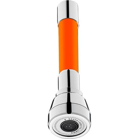 Armaturverlängerung für Küche und Bad, universelles Schaumstoff-Verlängerungsrohr, Spritzschutz, universelle Armaturverlängerung mit 360°-Drehgelenk, 20 cm, Orange