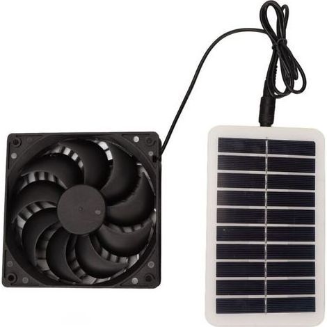 SJLERST Kit de Ventilateur de Panneau Solaire étanche 15 W, Ventilateur D'extraction de Ventilateur Solaire pour Serre, Grenier, Poulailler (1/5)
