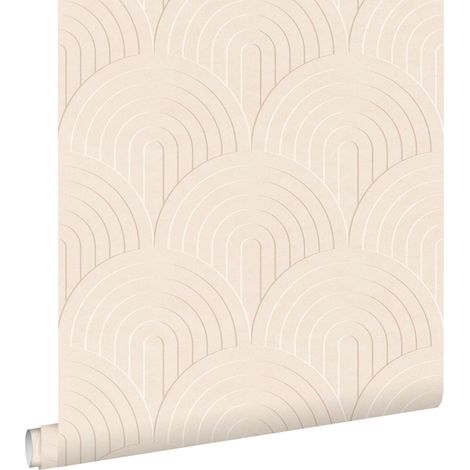 papier peint effet 3D beige clair - ESTAhome