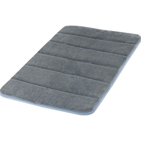 Tapis de bain en polaire douce grise corail, 40 x 60 cm, ultra-absorbant et antidérapant (1/5)