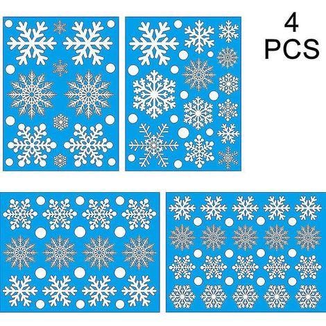 Boules de Noël blanches en forme de flocons de neige et de cloches, autocollants décoratifs pour fenêtres, 100 pièces (1/5)