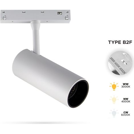 Faretto LED bianco da 30W 3CCT tipo B2F per binari magnetici SMART TRACK 48VDC (1/5)