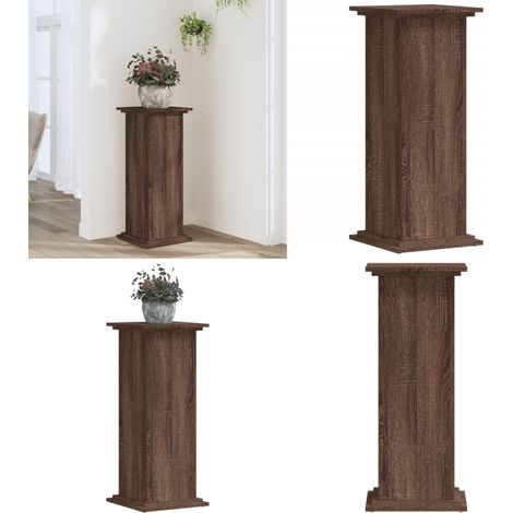 Support pour plantes chêne marron 33x33x80 cm bois d'ingénierie - Support en bois - Support pour plantes (1/5)