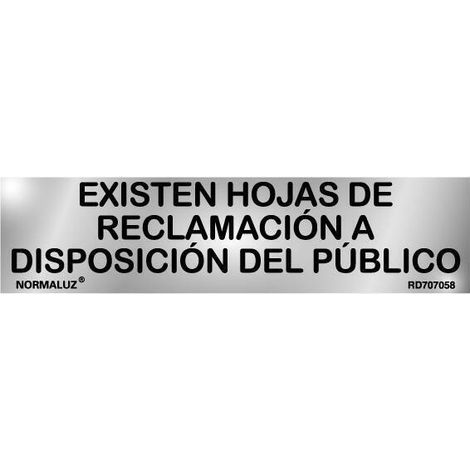 Info Existen Hojas de Reclamación a Disposición del Público Acero Inox (1/3)